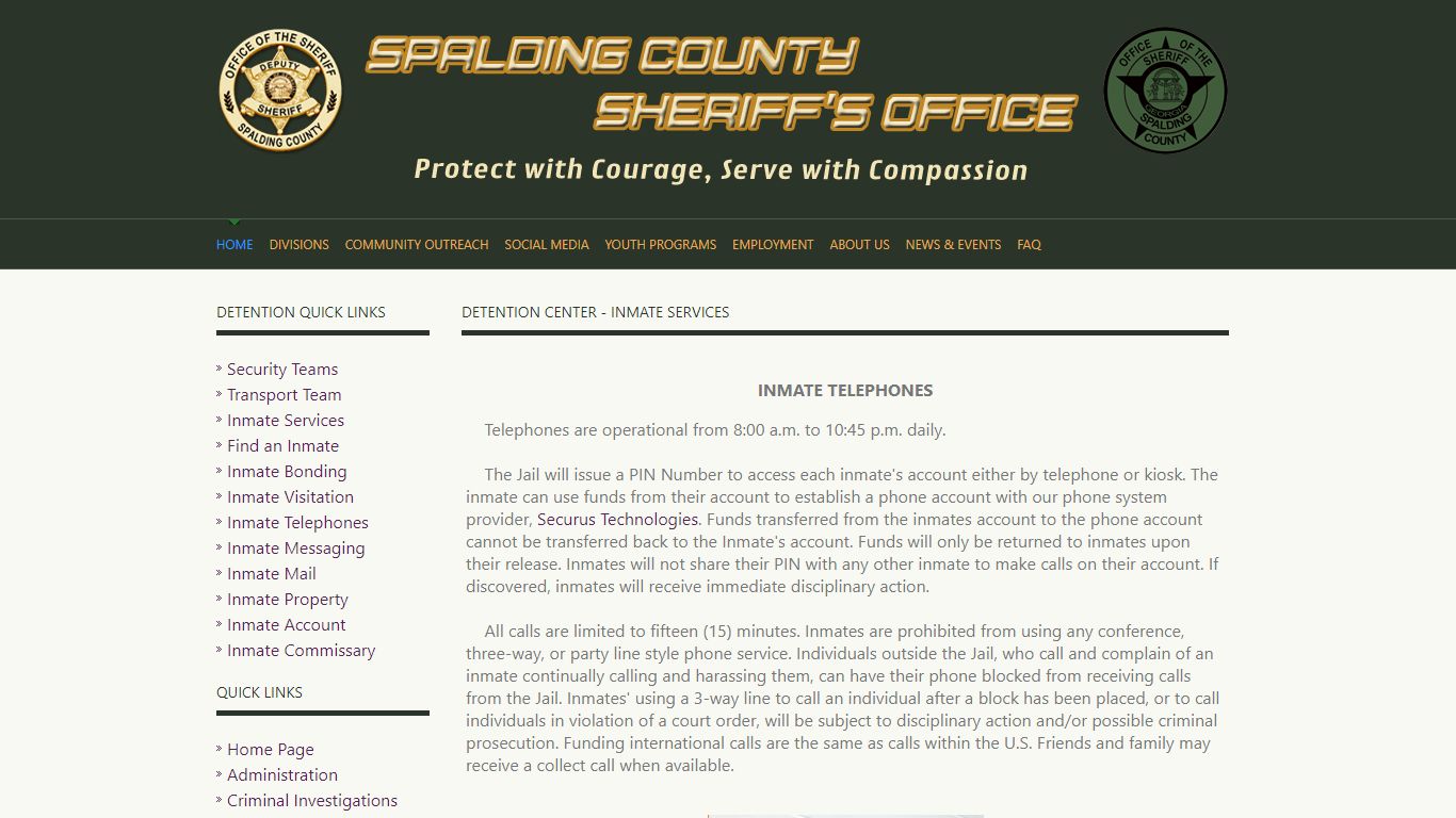 SCSO - Inmate Services - Phones