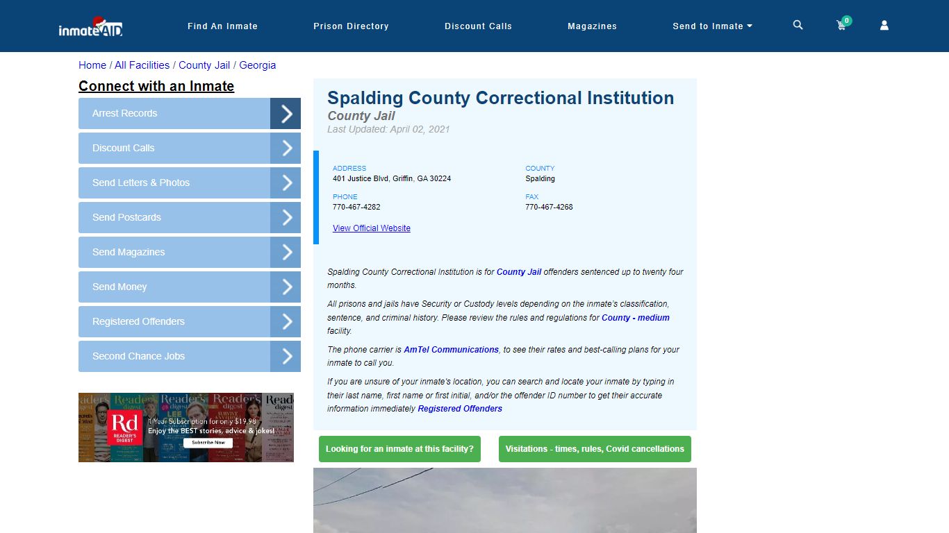 Spalding County Correctional Institution - Inmate Locator - Griffin, GA