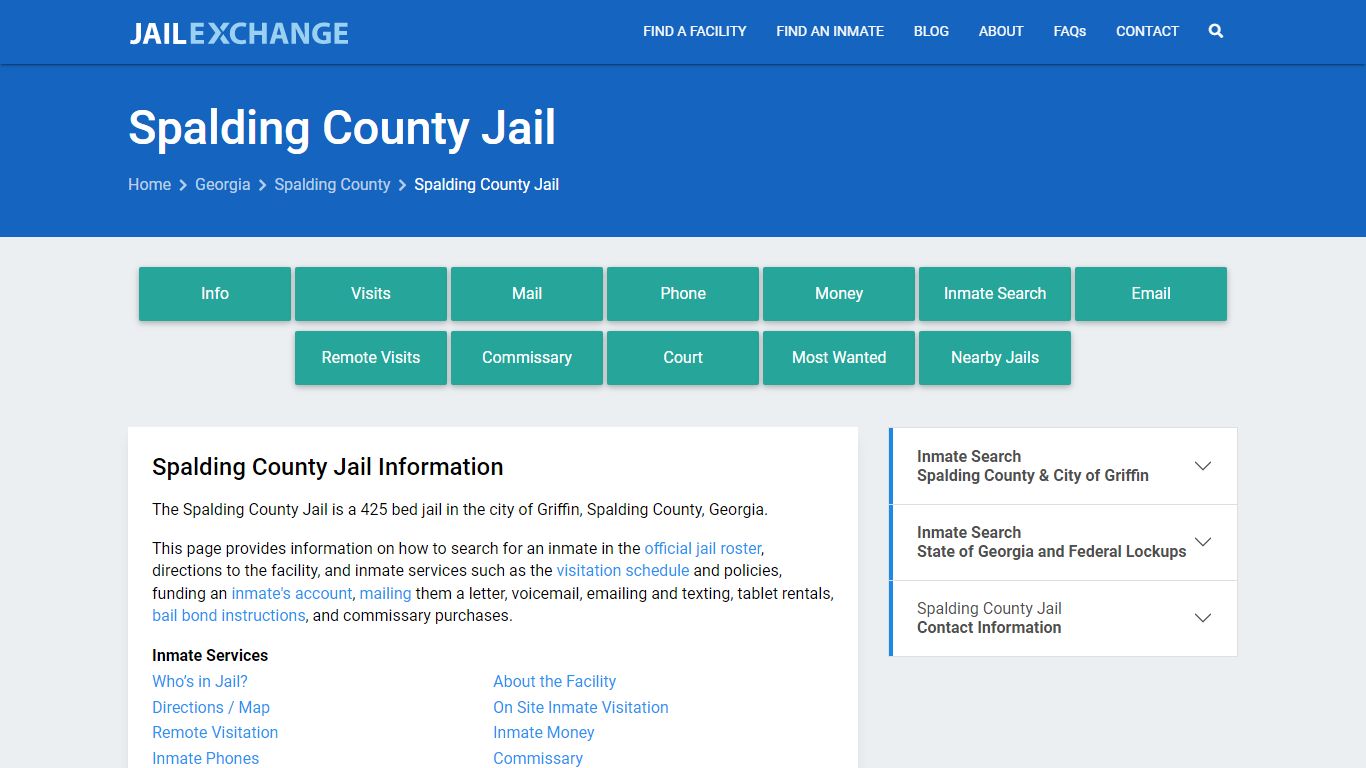 Spalding County Jail, GA Inmate Search, Information
